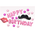?READY STOCK?Moustache & Lips Simple Birthday Party Balloon Set
