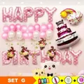 Happy Birthday Party Balloon Monkey Pink