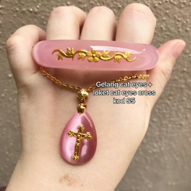 COMBO SET GELANG CAT EYES+LOKET CAT EYES