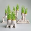 Cute Mini Novel Bonsai Head Grass Doll Hair White Lazy Man Rely Plant Garden DIY