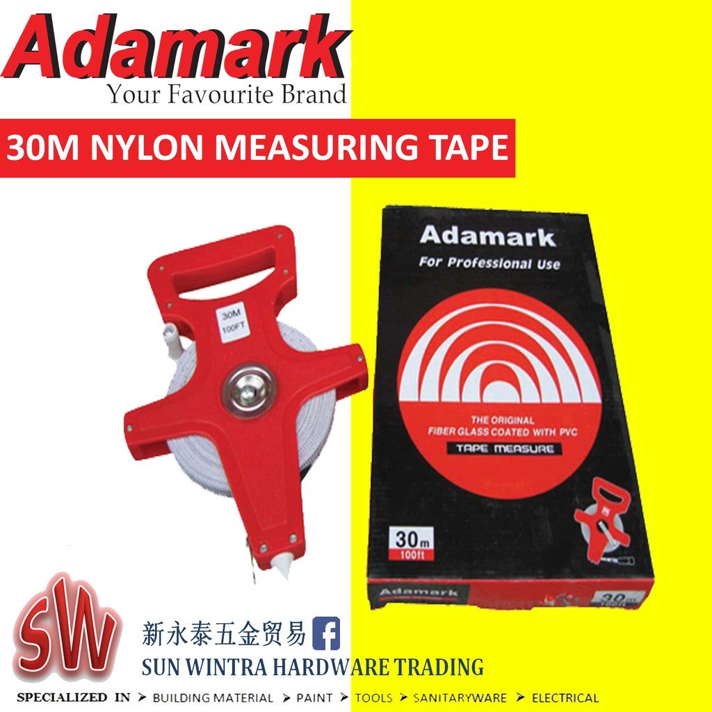 Adamark 30M A-Type Nylon Measuring Tape #S30A