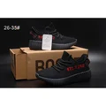 Adidas Kids Yeezy Boost 350 V2 Kany West Children Running Shoes Black/red