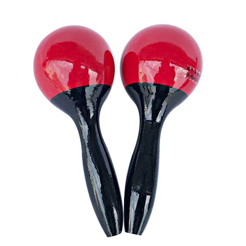 Wooden maracas red sand hammer kid music game special handle sandball