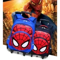 2/6 Wheels Fashion Waterproof Cartoon Spiderman Backpacks Kids Children Bags