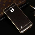 For Samsung Note 3/Note 4 Litchi Grain Plating TPU Soft Silicone Phone Case