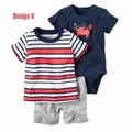 3 piece set Baby Boy T-shirt + Romper + Pants Newborn Babies Clothing Set