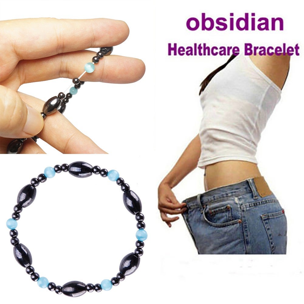 FG jewelry Weight Loss Bracelet Black Blue Eye Handmade Stone Therapy
