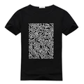 Hip Hop Keith Haring T Shirt Keith Haring Black Mens Short Round T Shirts
