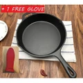26cm / 30cm Pure Cast Iron Fry Pan / Skillet with Helper Handle