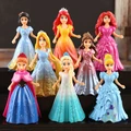 ? 8pcs Cute Princess Action Figures Changed Dress Doll Kids Girl Toy XMAS Gift