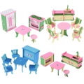 Mini Wooden Simulation Dollhouse Furniture Set Educational Toy Kid Gifts