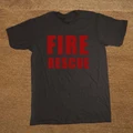 Fire Rescue Fancy Fireman Fire Novelty Camisetas Black Cotton Men Short T Shirt