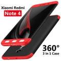 ?Ready Stock? 3 in 1 Xiaomi Redmi Note4 Phone Case Luxury Hard Full Protection C