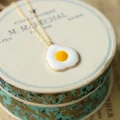 Lovely Cute Fried Egg Necklace Chain Clavicle Necklace Eggs Print Students