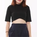 READY STOCK!! Chase Ribbed Overlap Crop Top