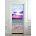 HOT 3D Door sticker seaside Sunset glow DOOR WRAP waterproof home decor