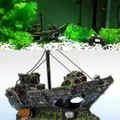 Resin Pirate Shipwreck Boat Aquarium Fish Tank Synthetic Decor
