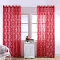 Leaves Bubble Pattern Sheer Window Curtain Decorative Voile Curtain Nice burang