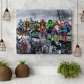 Unframed Spray Printed Oil Painting Super Heroes Sitting In Rows Wall Decor Art