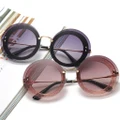 Newest Fashion Round Sunglasses Women Brand Designer Vintage Gradient Shades Sun