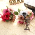 Artificial Silk Gerbera Daisy and Rose Floral Bundle for Home P Nice burang