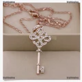Women 9K Rose Gold Filled Key Style Necklace & Pendant