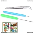 GONGJINGSHOP 3pcs Paper DIY Set Quilling Paper Tools Tweezer Needle Pins Slotted Pen Tool Kit