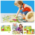 Early education cartoon children 50 pieces of wooden animal puzzle toys gifts