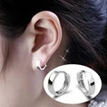 Latest elegant silver hoop earrings (Color: Grey)