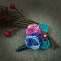 Crochet flower hairclip 04