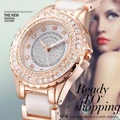 SHITEWEI Luminous Women's Fashion Watch Waterproof Quartz Diamond Wrist Watch