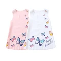 Summer Baby Girls Sleeveless Ice Silk Cotton Butterfly Dresses