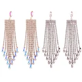 Trendy Tassel Dangle Earrings Wedding Jewelry Drop Long Earrings Jewelry