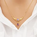 AKOKO 24k Gold Plated Women Necklace Zircon Pendant Imported Necklace