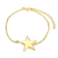 Golden Moon Star Heart Knot Handcuff Charm Chain Bracelet Best Gift
