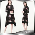 Women New Loose Casual Flowers Embroidery Muslim print Dress