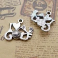 100Pcs I Love God Charms Antique Silver DIY Jewelley Making Accessories Crafts