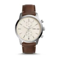 Ready Stock Original Fossil Watch Townsman 44mm Chronograph Brown Leather