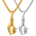 U7 Stainless steel/18K gold plated Hand Love Necklace