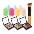 Ms 6 colors Concealer log Slanted Head Foundation Brush Water Drops Gourd puff