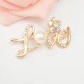 Crystal LOVE Scarf Ring Silk Scarf Buckle Holder Brooch Pin Clip Jewelry