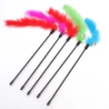 Flower Bud Feather Tease Cats Dangle Rods Pet Toys