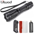 LED Flashlight T6 Torches Zoomable Torch light For 1x18650 rechargeable