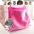 Dual Layer Bird Parrot Hammock Hanging Cage Warm Coral Fleece Nest House