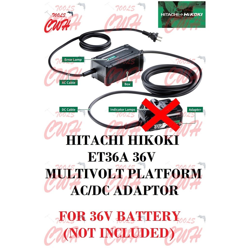 HITACHI HIKOKI ET36A 36V MULTIPORT PLATFORM AC/DC ADAPTOR RP3608DA DH36DPA G3610DA G3610DB DV36DA DH36DMA WR36DA WR36DB