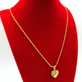 Women's Fashion 24K Gold Plated Heart Pendant Necklace Wave Chain Necklace Gift