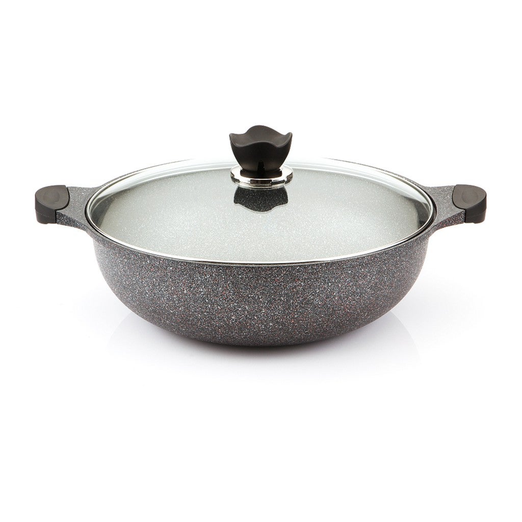 Queensense 36cm Jumbo Marble Wok Titanium Reinforced (IH)