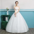 White Elegant Off Shoulder Lace Flower Wedding Dress Bridal Gown Evening Dress