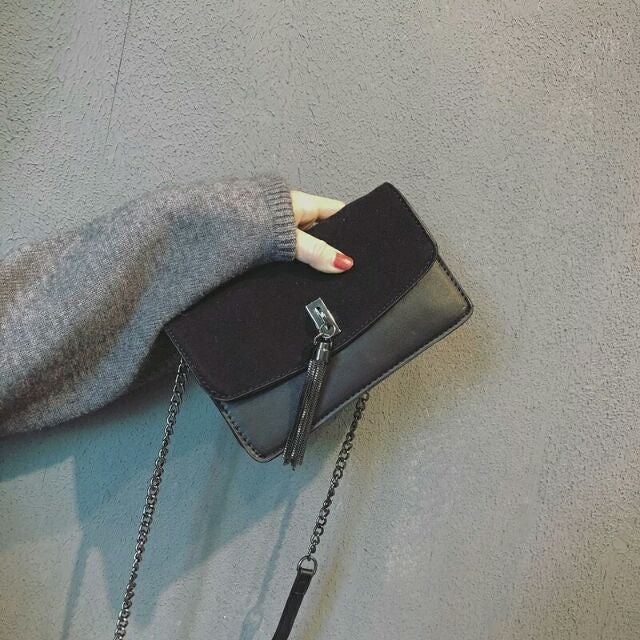 Korean Style Tassel Chain Sling Bag