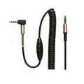 Spring retractable audio cable AUX 3.5mm male to male audio line with Microphone